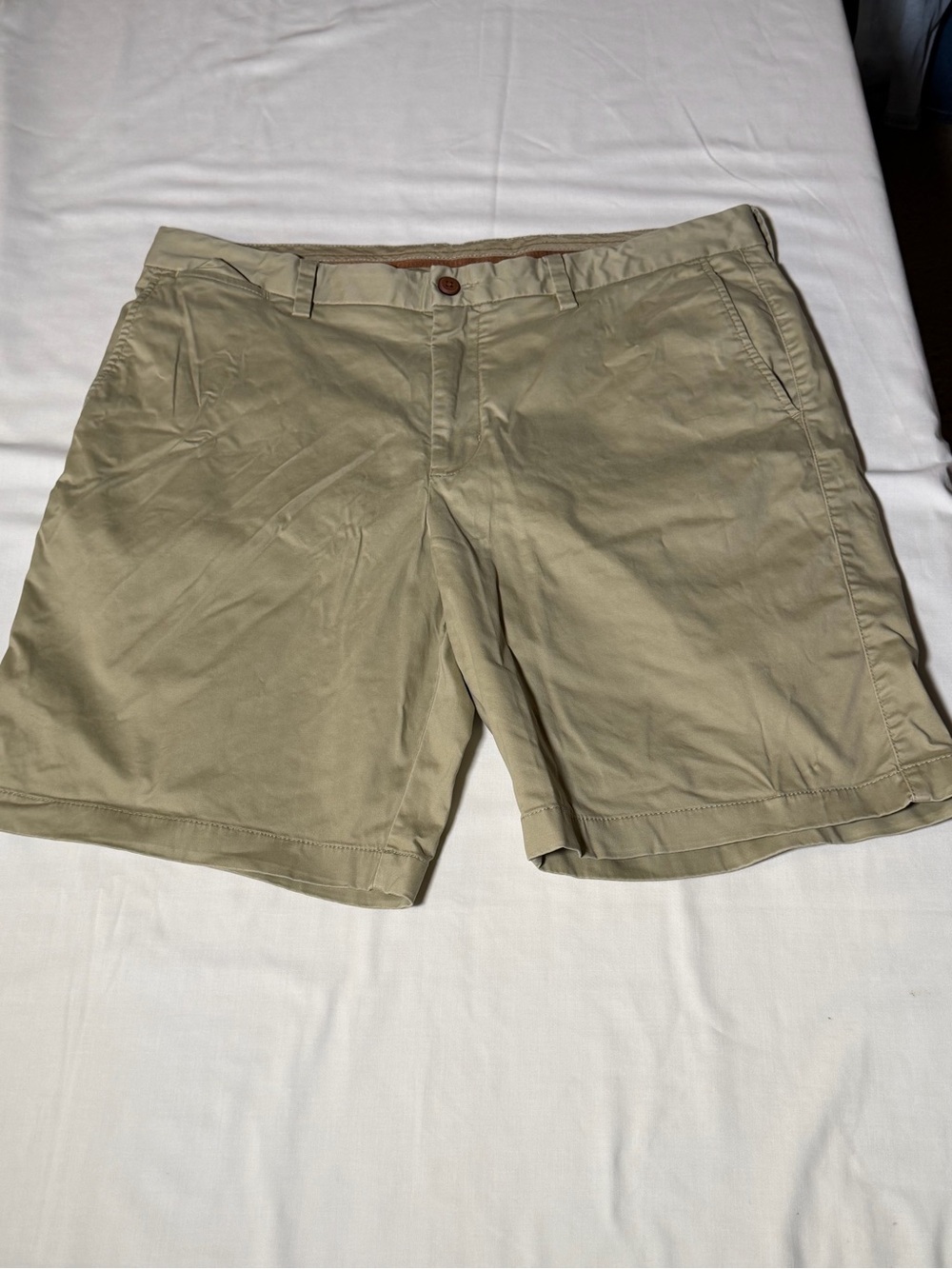 Tommy Bahama Olive Flat Front Cotton Shorts